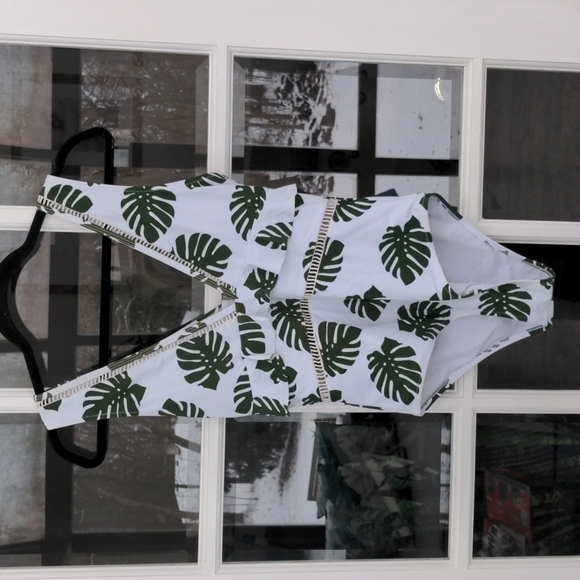 Green Floral One Piece Swimsuit Small - Picture 2 of 4